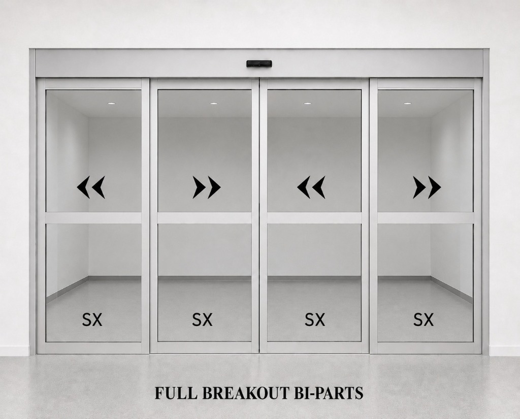 Full Breakout Bi-Parts Automatic Sliding Door